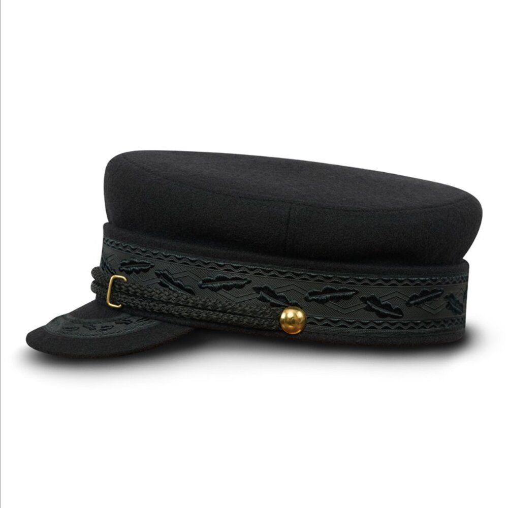 Sterkowski‎ XXL Hamburg Classic Black Sailor Cap Wool Breton Hat Men Women - Picture 2 of 9
